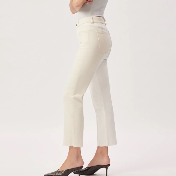 DL1961 Patti High Rise Straight Jeans in Ecru - size 32 - NEW - Picture 5 of 7